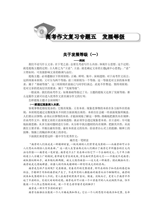 高三语文高考作文复习专题五  发展等级