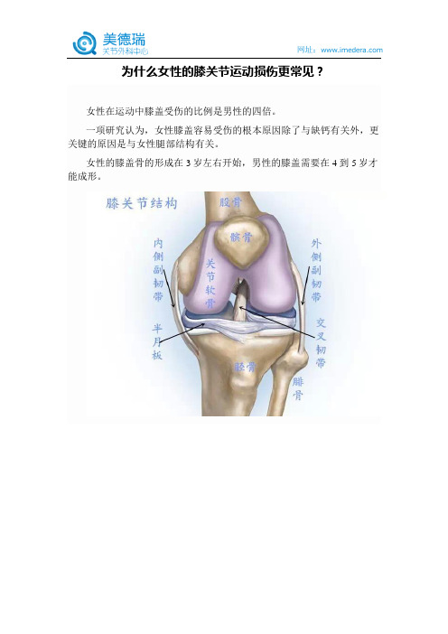 为什么女性的膝关节运动损伤更常见