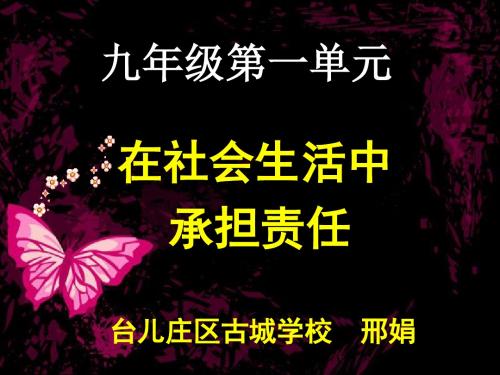 九年级思想品德复习第一单元在社会生活中承担责任