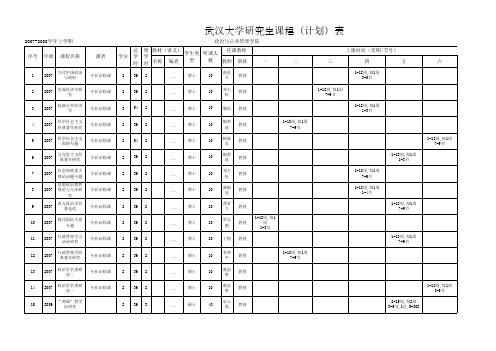 武汉大学研究生课表