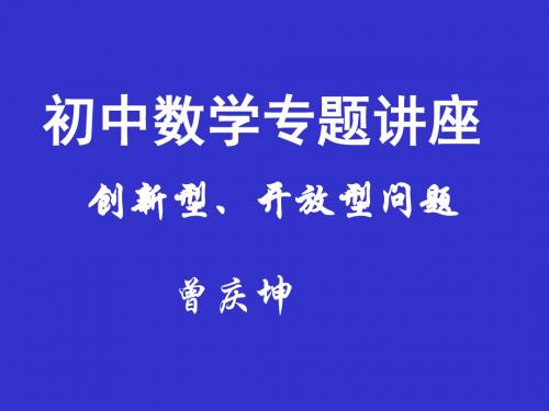 中考数学复习创新性开放性题型3[人教版](2019年新版)