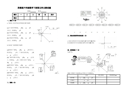 苏教版六年级数学下册第五单元测试题附答案