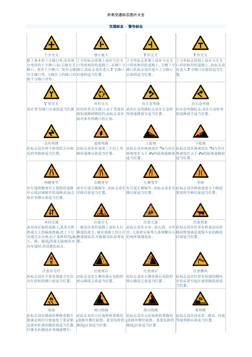 所有交通标志图片大全