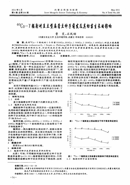 60Co-γ辐射对直立型扁蓿豆种子萌发及其幼苗生长的影响