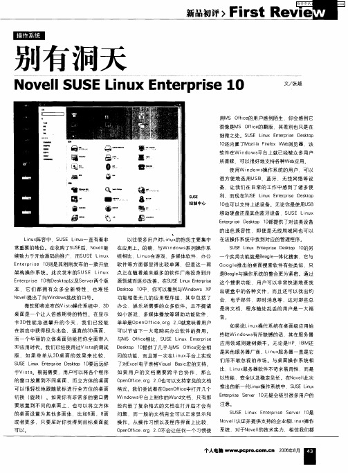 别有洞天——Novell SUSE Linux Enterprise 10