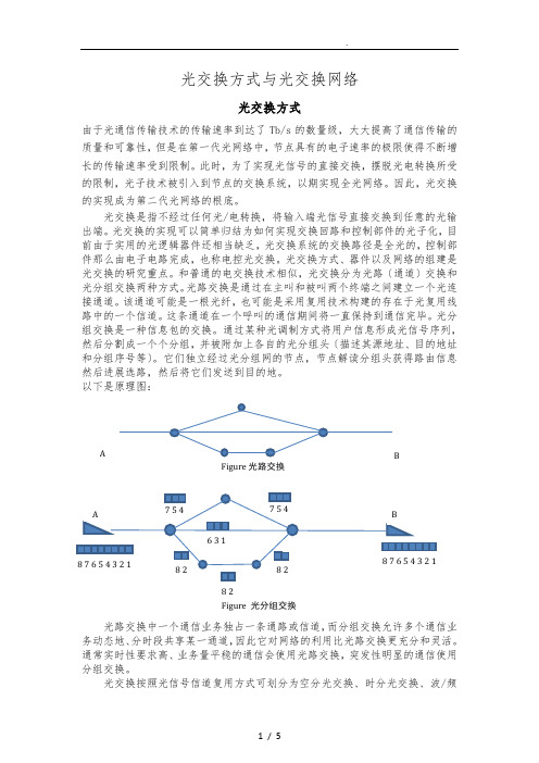 光交换方式与光交换网络