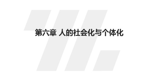 社会学概论新修精编本(第三版)课件第六章 人的社会化与个体化