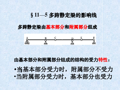 7-6多跨静定梁的影响线