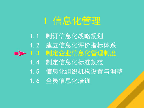 制定企业信息化管理制度与标准规范(ppt 71页)