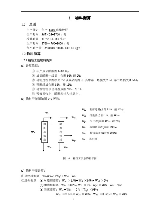 年产 6500吨醋酸酐工艺设计  制药工程毕业设计计算书