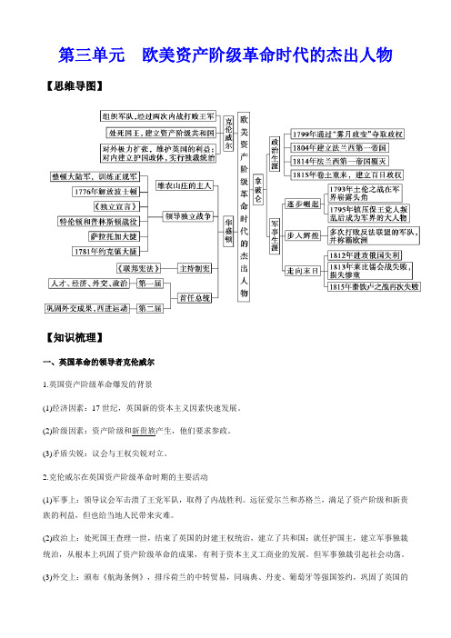 第03单元 欧美资产阶级革命时代的杰出人物(解析版)