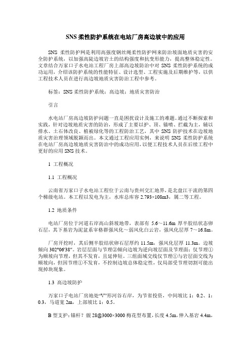 SNS柔性防护系统在电站厂房高边坡中的应用