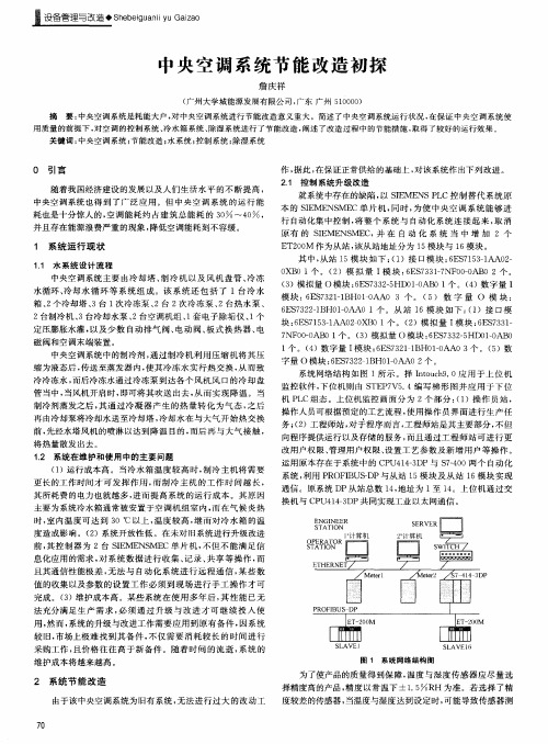 中央空调系统节能改造初探