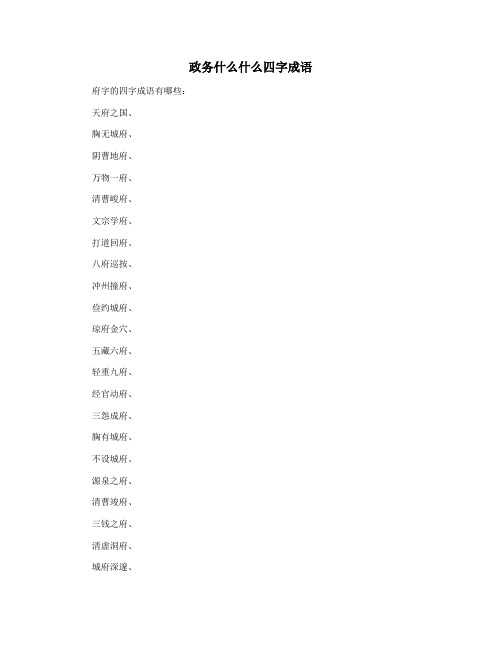 政务什么什么四字成语