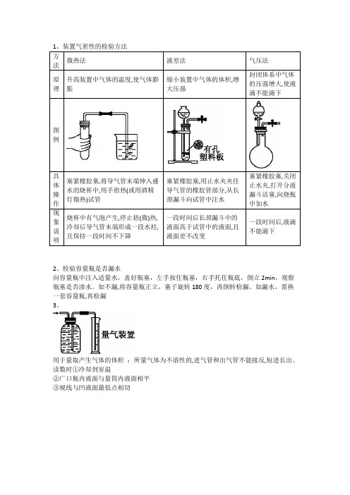 装置气密性的检验方法