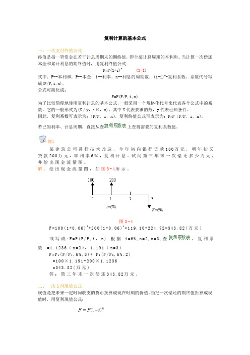 复利计算的基本公式