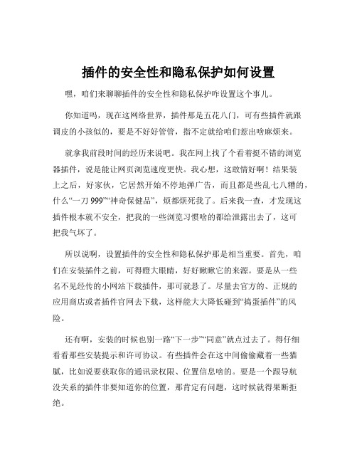 插件的安全性和隐私保护如何设置