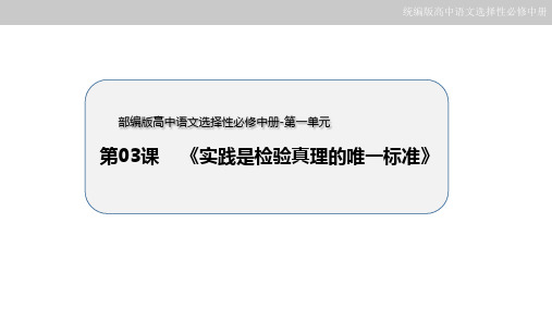 《实践是检验真理的唯一标准》课件