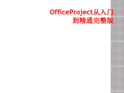 OfficeProject从入门到精通完整版