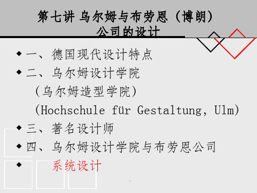 设计史乌尔姆与博朗公司的设计ppt课件