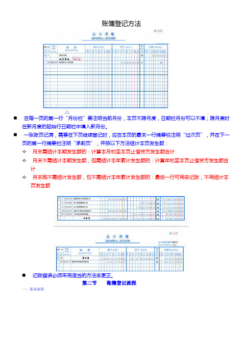 账簿登记方法