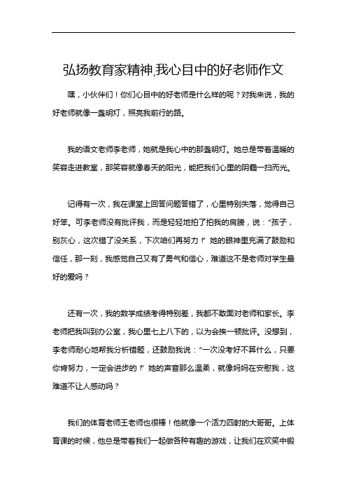 弘扬教育家精神,我心目中的好老师作文