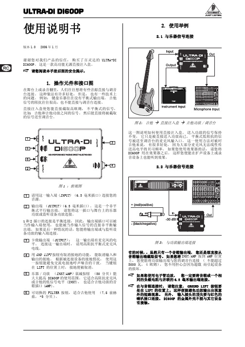 ULTRA-DI DI600P 说明书