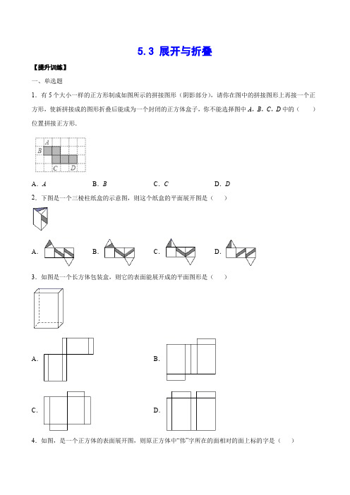  展开与折叠(提升训练)(原卷版) (1)