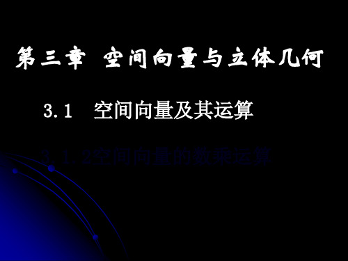 高二数学选修2-1课件：3.1.2 空间向量的数乘运算