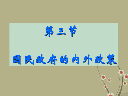 东北师范大学附属实验学校高一历史国民政府的内外政策课件 人教版