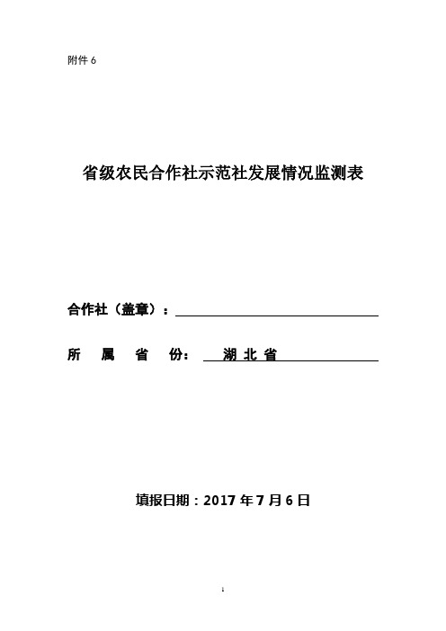 省级农民合作社示范社发展情况监测表