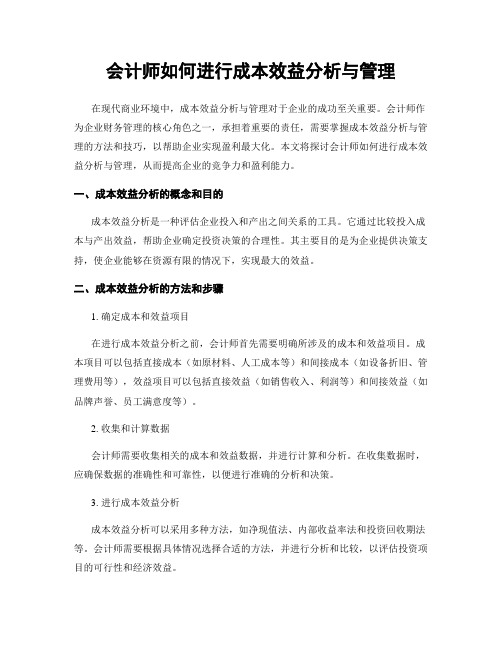 会计师如何进行成本效益分析与管理