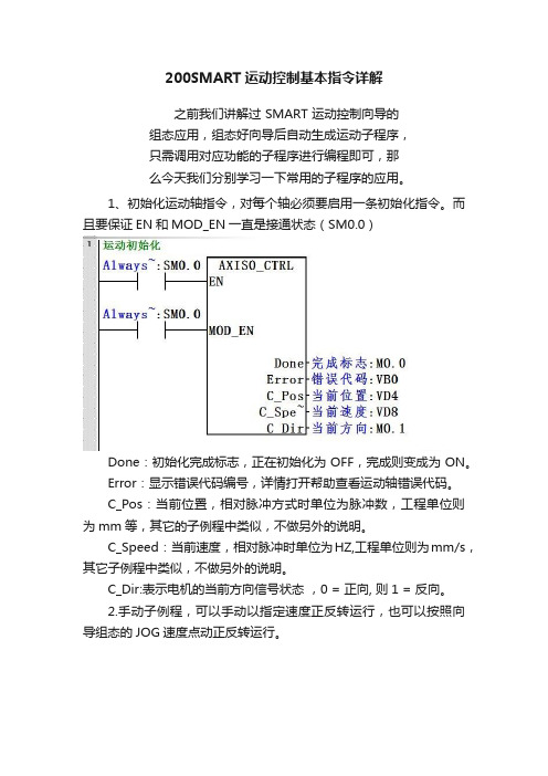 200SMART运动控制基本指令详解