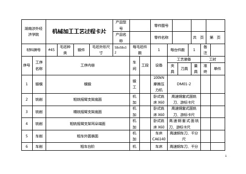 摇臂支架工艺过程卡