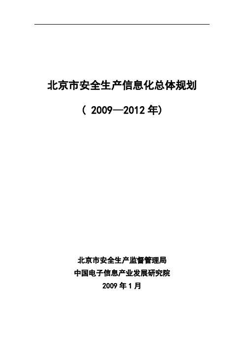 (安全生产)安全生产信息化战略规划方案