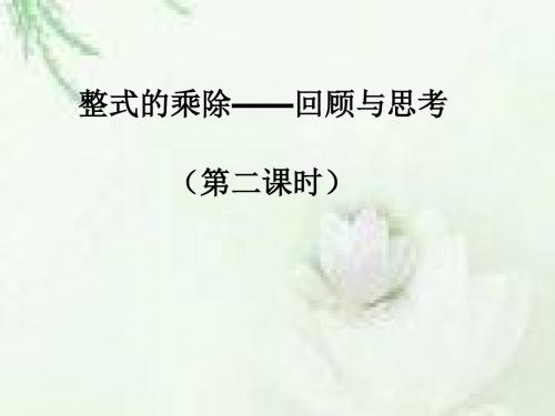 新北师大版七年级数学下册第一章《 整式的乘除》公开课课件