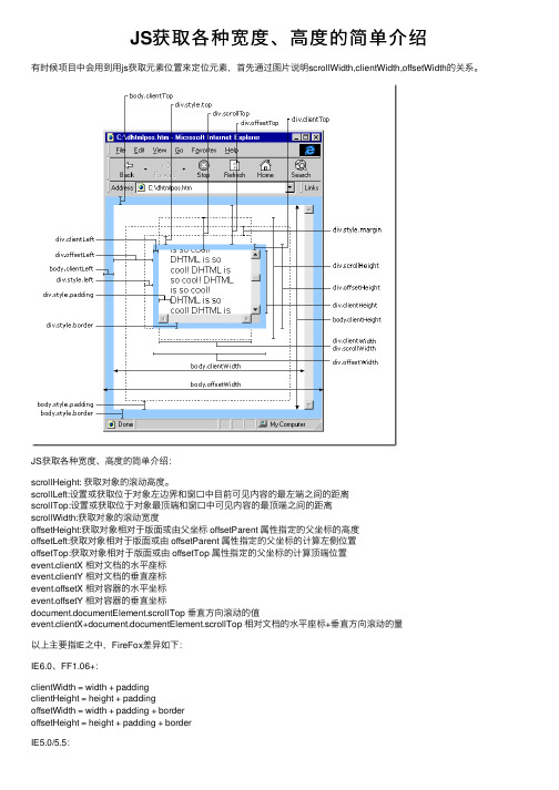 JS获取各种宽度、高度的简单介绍