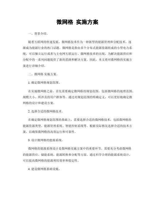 微网格 实施方案