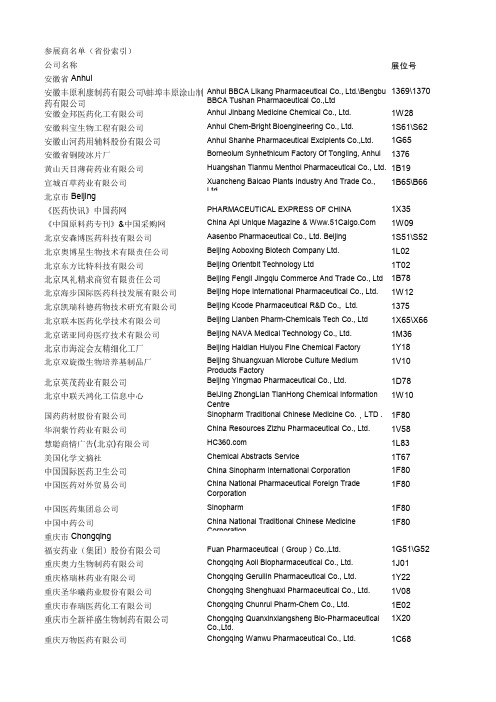 2015API参展名单