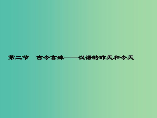 高中语文 1.2 古今言殊-汉语的昨天和今天课件 新人教版选修《语言文字应用》