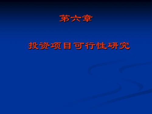 第六章投资项目可行性研究ok