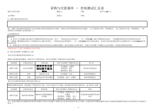 采购与付款循环--控制测试