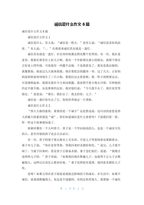 诚信是什么作文6篇