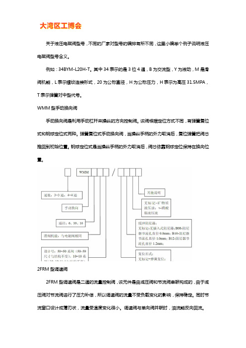 液压电磁阀型号【大全】