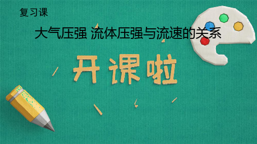 人教版八年级物理下册第九章第一节第二节大气压强流体压强与流速的关系复习课课件