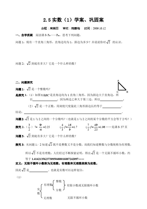 实数学案、巩固案1、2