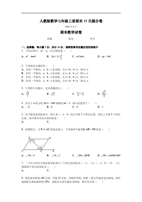 人教版数学七年级上  新课标与核心素养期末多层级高效培优测试卷(含答案及详解)