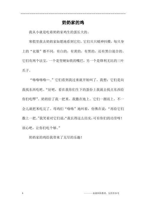 奶奶家的鸡