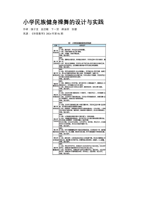 小学民族健身操舞的设计与实践