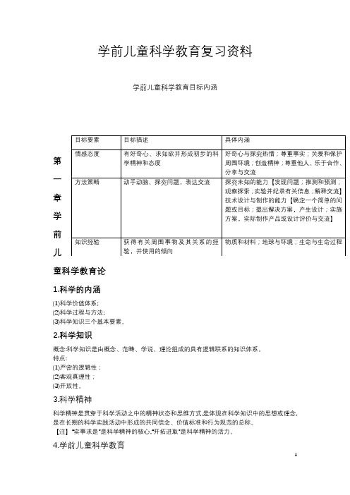 学前儿童科学教育复习资料